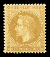 ** N°28B, 10c Bistre Type II, Grande Fraîcheur, SUP (certificat)     Qualité: ** - 1863-1870 Napoléon III Con Laureles