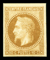 ** N°28Aa, 10c Bistre Impression De Rothschild, Fraîcheur Postale. SUP (signé Brun/certificat)    ... - 1863-1870 Napoléon III Lauré