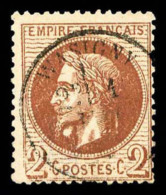 O N°26Ae, 2c Rouge-brun, Boule Blanche Sous Le Cou, Très Jolie Pièce, RARE... - 1863-1870 Napoléon III Lauré