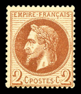 ** N°26A, 2c Rouge-brun Type I. SUP     Qualité: ** - 1863-1870 Napoléon III Lauré