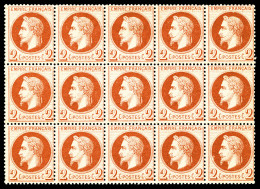 ** N°26, 2c Rouge-brun En Bloc De 15, 1ex*, Fraîcheur Postale, Superbe (certificat)     Qualité:... - 1863-1870 Napoléon III Lauré