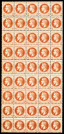 ** N°26, 2c Rouge-brun En Panneau De 45 Exemplaires (quelques Ex*), FRAICHEUR POSTALE, SUPERBE Et RARE... - 1863-1870 Napoleon III With Laurels