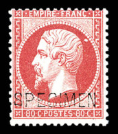 ** N°24d, 80c Rose Surchargé 'SPECIMEN', Fraîcheur Postale. SUP (signé Calves/certificat)  ... - 1862 Napoleon III