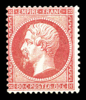 * N°24, 80c Rose. TB (certificat)   Cote: 2300 Euros   Qualité: * - 1862 Napoléon III