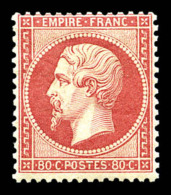 ** N°24, 80c Rose, Fraîcheur Postale, SUP (signé Brun/certificat)     Qualité: ** - 1862 Napoleone III