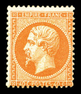* N°23b, 40c Orange Vif, Très Frais. TTB (certificat)   Cote: 3250 Euros   Qualité: * - 1862 Napoléon III