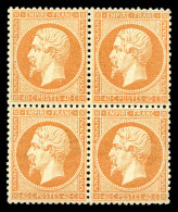 ** N°23, 40c Orange, Bloc De Quatre (2ex*), Frais, Très Bon Centrage. SUP (signé... - 1862 Napoleone III