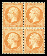 ** N°23, 40c Orange, Bloc De Quatre (2ex*), Frais, Très Bon Centrage. SUP (signé... - 1862 Napoléon III.