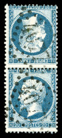 O N°22b, 20c Bleu En Tête-bêche Verticale, TB (certificats)   Cote: 1400 Euros   Qualité: O - 1862 Napoléon III