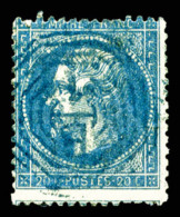 O N°22, 20c Bleu Obl Cachet Japonais En Bleu, Def. R.R. (certificat)     Qualité: O - 1862 Napoleon III