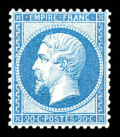 ** N°22, 20c Bleu, Fraîcheur Postale, Très Bon Centrage, SUP (certificat)     Qualité: ** - 1862 Napoléon III
