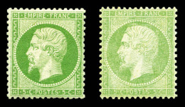 * N°20/e, 5c Vert Et 5c Vert-clair, Les 2 Ex TB   Cote: 710 Euros   Qualité: * - 1862 Napoléon III.