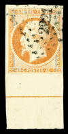 O N°16c, 40c Orange Bord De Feuille Avec Filet D'encadrement, R.R.R, SUP (signé Scheller/certificat)  ... - 1853-1860 Napoléon III