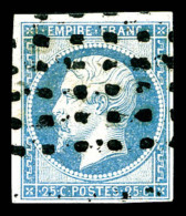 O N°15, 25c Bleu Obl Gros Points Carrés, TB (signé Scheller)   Cote: 300 Euros   Qualité:... - 1853-1860 Napoleon III