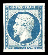 ** N°14Af, 20c Bleu Laiteux, Fraîcheur Postale. SUP (certificat)     Qualité: ** - 1853-1860 Napoléon III
