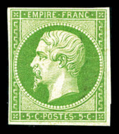 * N°12, 5c Vert, Bel Exemplaire, TTB (signé/certificats)   Cote: 1400 Euros   Qualité: * - 1853-1860 Napoléon III.