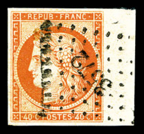 O N°5a, 40c Orange-vif, Bord De Feuille Latéral. SUP (signé Calves/certificat)    ... - 1849-1850 Cérès