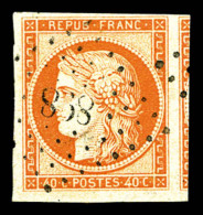 O N°5, 40c Orange, Marges énormes, Un Voisin. SUP (signé Calves/certificat)     Qualité: O - 1849-1850 Cérès