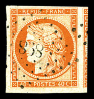 O N°5, 40c Orange, Marges énormes, Un Voisin. SUP (signé Calves/certificat)     Qualité: O - 1849-1850 Ceres