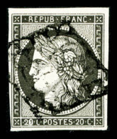 O N°3c, 20c Gris-noir, TB (certificats)   Cote: 500 Euros   Qualité: O - 1849-1850 Ceres