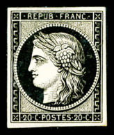 * N°3, 20c Noir Sur Jaune, TB   Cote: 600 Euros   Qualité: * - 1849-1850 Ceres