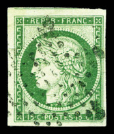 O N°2, 15c Vert, Quatre Belles Marges Dont 2 Voisins. SUP (signé Calves/certificat)   Cote: 1000 Euros  ... - 1849-1850 Cérès