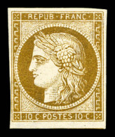 * N°1, 10c Bistre-jaune, Très Frais. SUP (signé Brun/certificat)   Cote: 3000 Euros  ... - 1849-1850 Ceres