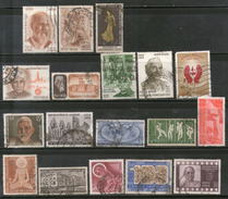 India 1971 Used Year Pack Of 18 Stamps Cricket Cinema Tagore UNESCO Painting LIC - Años Completos