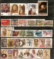 India 1978 Used Year Pack Of 34 Stamps Painting Museum Mt. Everest Dance Chaplin - Años Completos