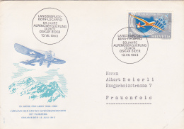 No F46 Sur Lettre Oblitérée " Langenbruck-Bern-Locarno 50 Jahre Alpenüberquerung Durch Oskar Bider 13.VII.1963 - Other & Unclassified