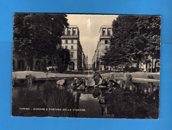 TORINO -  GIARDINI E FONTANA Della STAZIONE. NO Viaggiata. Vedi Descrizione.  (F) - Parken & Tuinen