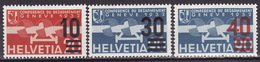 SWITZERLAND 1936  AIRMAIL Mi 291-293 MH*,MLH - Nuevos