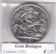 GRAN BRETAGNA   1 CROWN  ANNO 1951 COME DA FOTO - L. 1 Crown