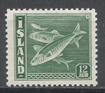 Iceland 1943. Scott #223 (M) Herring Fish - Neufs