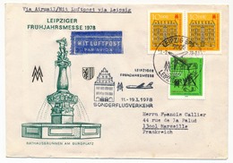 Allemagne DDR - Enveloppe - Sonder Flug Verkehr Leipziger Fruhjahrsmesse 1978 (Foire De Leipzig) - Covers & Documents