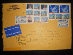 Canada Lettre Recommande De London Ontario 1988 Pour Monaco , Joli Affranchissement - Brieven En Documenten