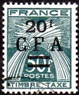 Réunion Obl. N° Taxe 43 - Gerbes De Blé - Timbre De France Surchargé CFA - Timbres-taxe