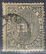 Sello 5 Cts Impuesto Guerra 1874, Fechador VIGO (Pontevedra), Edifil Num 141 º - Gebruikt