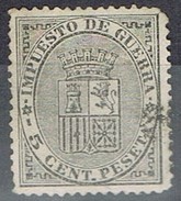 Sello 5 Cts Impuesto Guerra 1874, Variedad De Impresion, Edifil Num 141 º - Usados