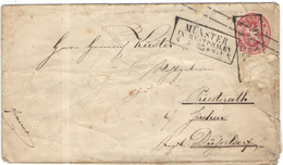 PRUSSIA - Preussen - 1865 - 1 Sgr. - Intero Postale - Entier Postal - Postal Stationery - Viaggiata Da Münster Per Düsse - Interi Postali