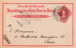 Brésil Entier Postal Pour La France 1907 - Enteros Postales