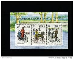 IRELAND/EIRE - 1991  TRANSPORT IN IRELAND  CYCLES  MS   MINT NH - Blocks & Sheetlets