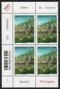 MONACO -  EUROPA 2017 -TEMA ANUAL " CASTILLOS - CASTLES - SCHLÖSSER".- SERIE 1 V. En BLOQUE De 4 + CODIGO BARRAS - 2017