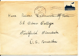 Norway Cover Sent To USA Tönsberg 17-11-1949 (the Cover Has Been Bended) - Lettres & Documents