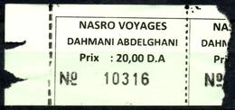 Algeria Ticket Bus Transport Urbain - Annaba - Urbain Nasro Voyages Billete De Autobús Biglietto Dell'autobus - Welt