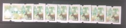 Set 8 Green Imprint 2017 Taiwan ATM Frama Stamp-Sika Deer Unusual - Errores En Los Sellos