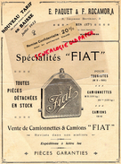 75- PARIS-FACTURE E. PAQUET & F. ROCAMORA-5 IMPASSE BERTHIER- TARIF 1922- FIAT- RADIATEUR- CAMION CAMIONNETTE- RUSCART - Cars