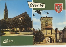 Cernay : église Saint Etienne & Porte De Thann (la Cigogne) - Cernay