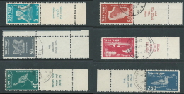 1950 ISRAELE USATO LINEE AEREE EL-AL CON APPENDICE - T5-7 - Used Stamps (with Tabs)