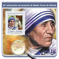 SAO TOME 2017 ** Mother Teresa S/S - OFFICIAL ISSUE - DH1722 - Mère Teresa